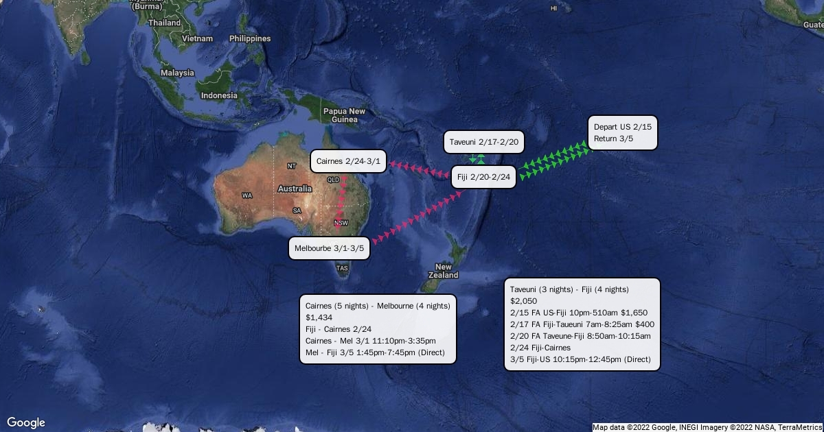 Fiji Australia Scribble Maps