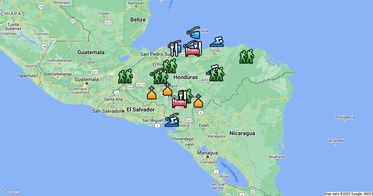 Mapa Turistico De Honduras Scribble Maps