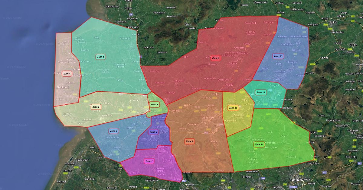 Lancashire Zones Scribble Maps