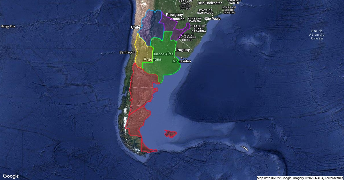 Regiones De Argentina Segun INDEC Scribble Maps