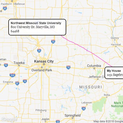 St. Louis, MO to Maryville, MO Scribble Maps