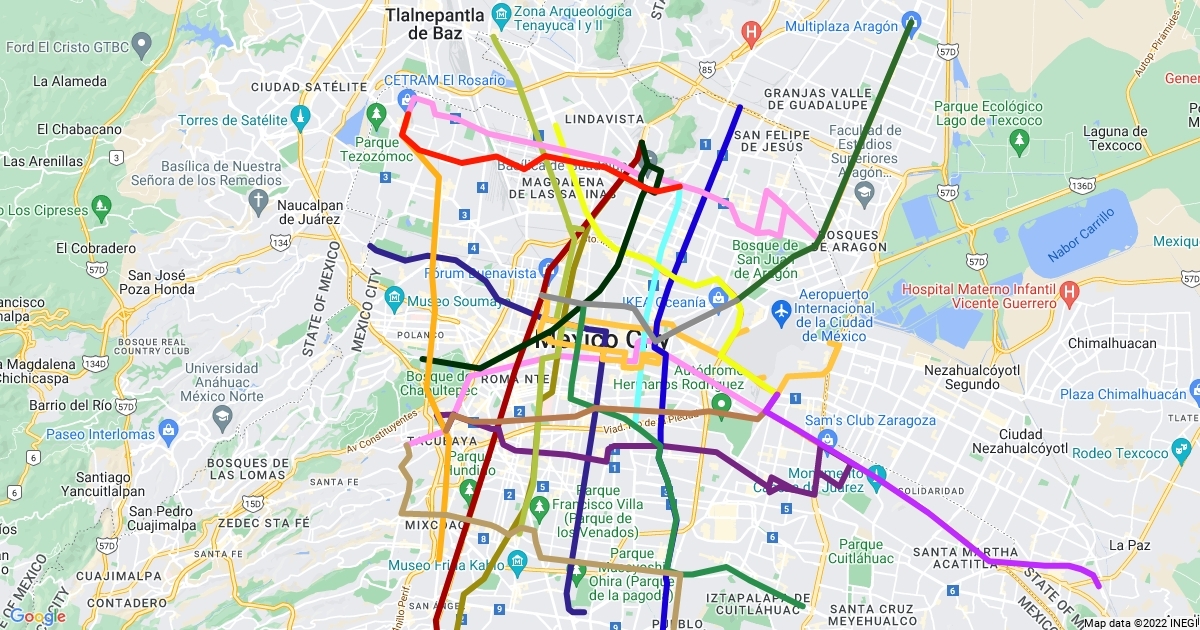 Mapa Del Metro Y Metrobus : Scribble Maps