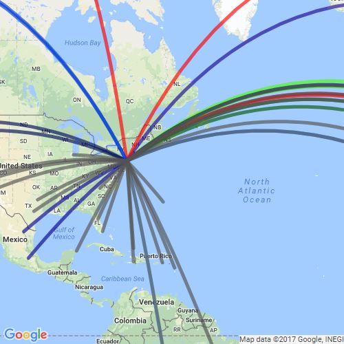 JFK Airport Routes Scribble Maps