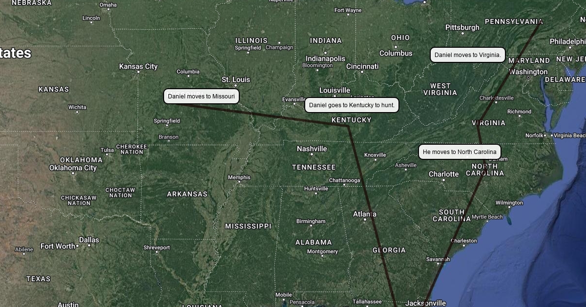 Map of Daniel Boone : Scribble Maps