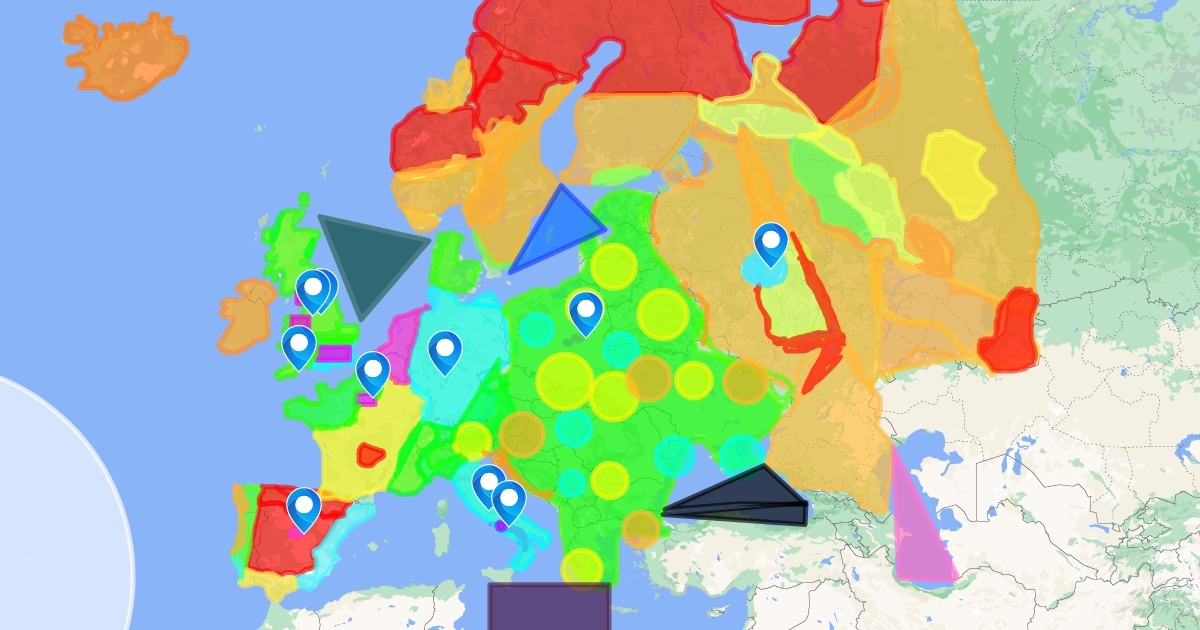 Population Density Map of Europe : Scribble Maps