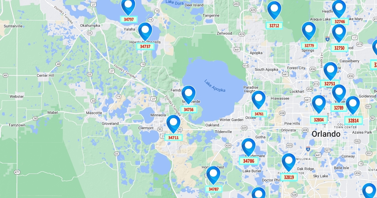 Top 25 Zip Codes : Scribble Maps