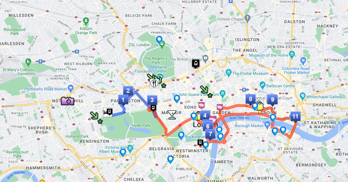 London Bus Tour : Scribble Maps