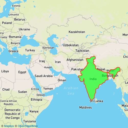 Earth Map In Hindi Map Representing The Countries Where The Hindi Language Is Spoken :  Scribble Maps