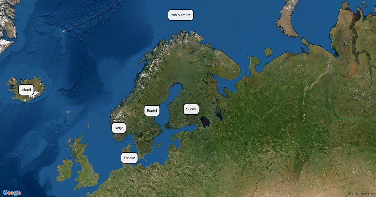 Pohjoismaat : Scribble Maps