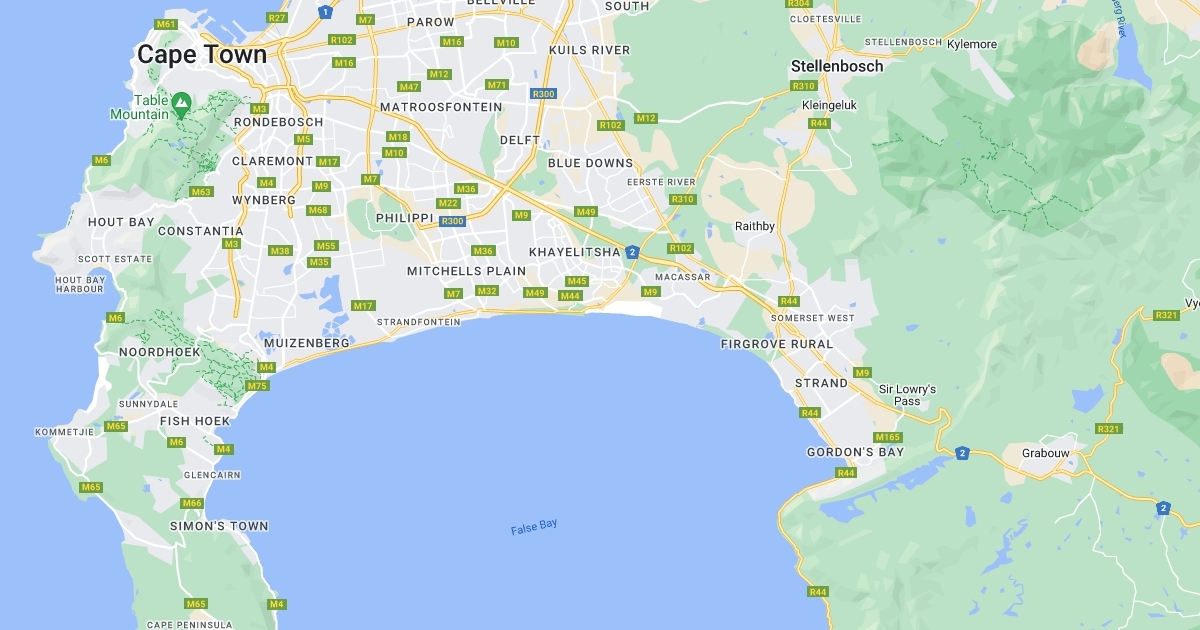 Western Cape Peninsula map : Scribble Maps