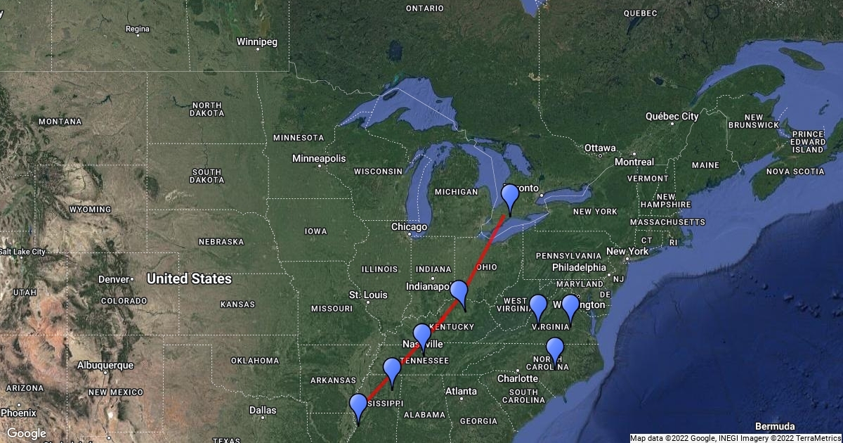 underground railroad map : Scribble Maps