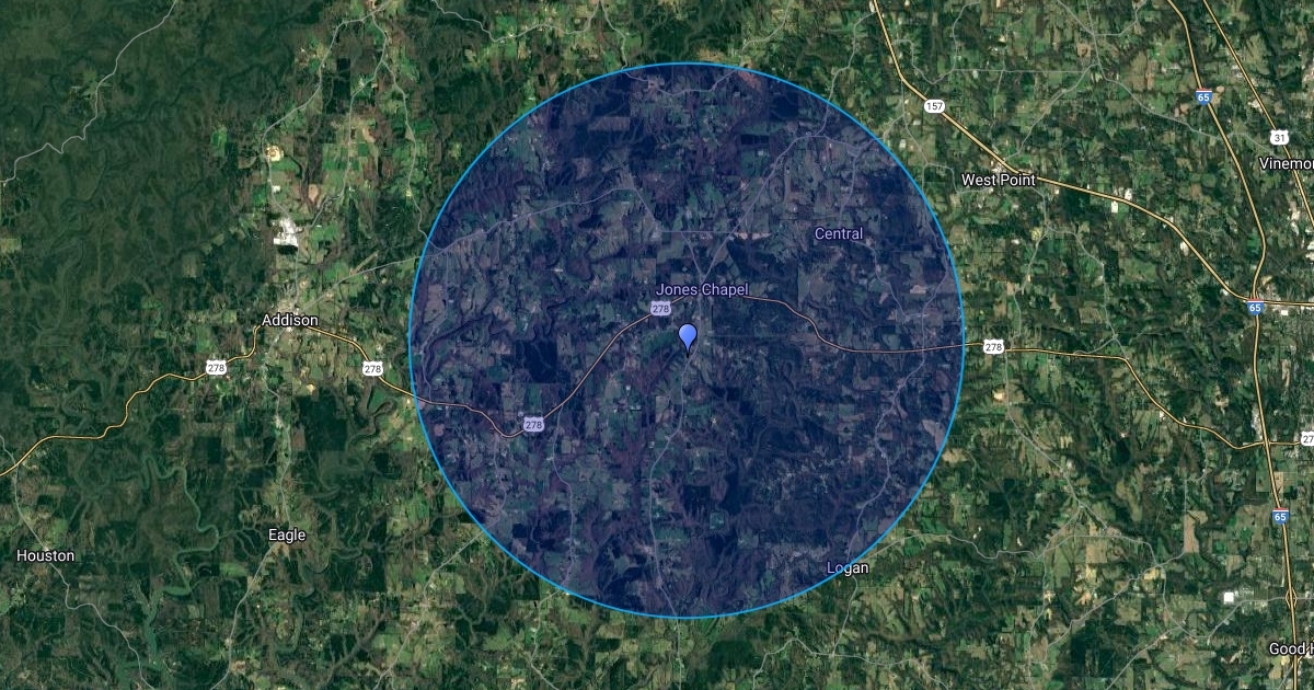 10 mile radius : Scribble Maps