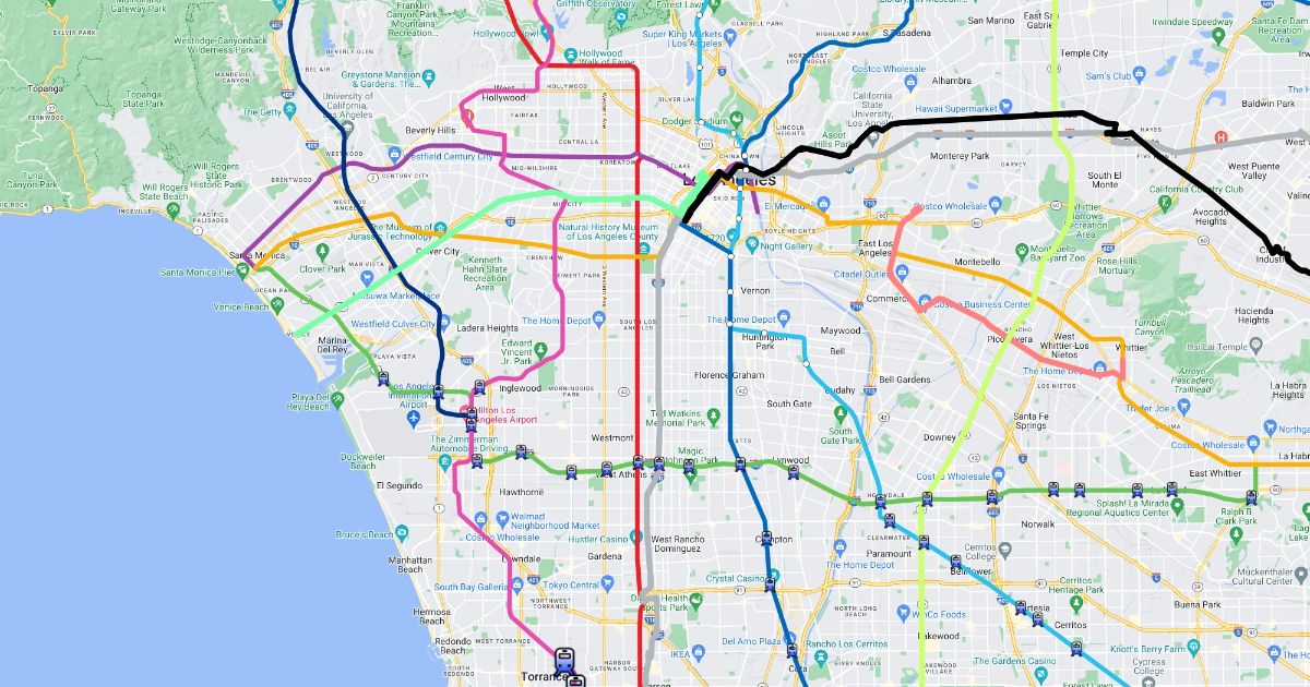 An Ideal LACMTA Rail System Map + Metrolink : Scribble Maps