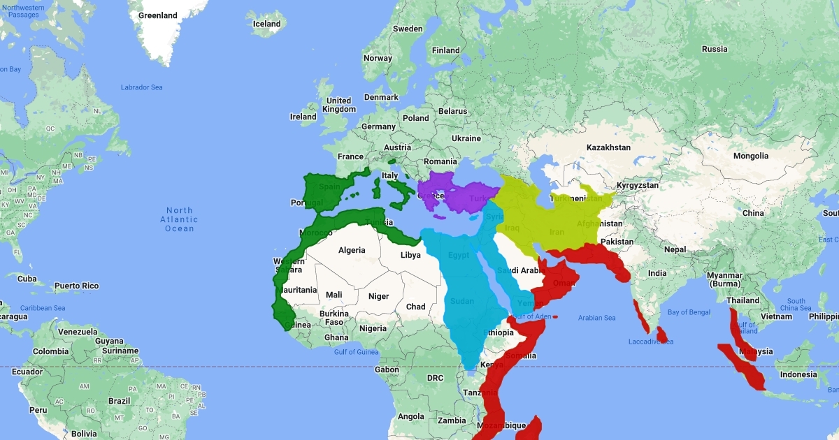 Five Arab Empires Scribble Maps