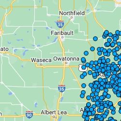 30 Mi Radius of Rochester Store - Ag Acounts (unassigned) (copy)