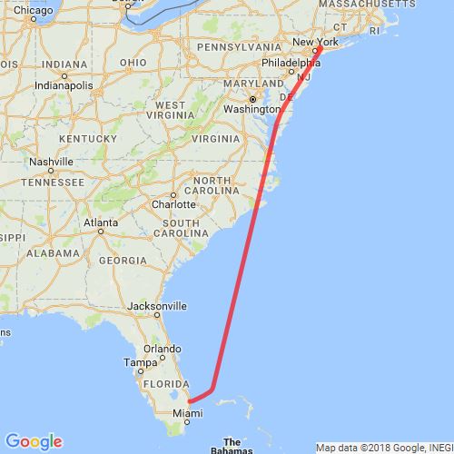 New York To Florida Map - Map