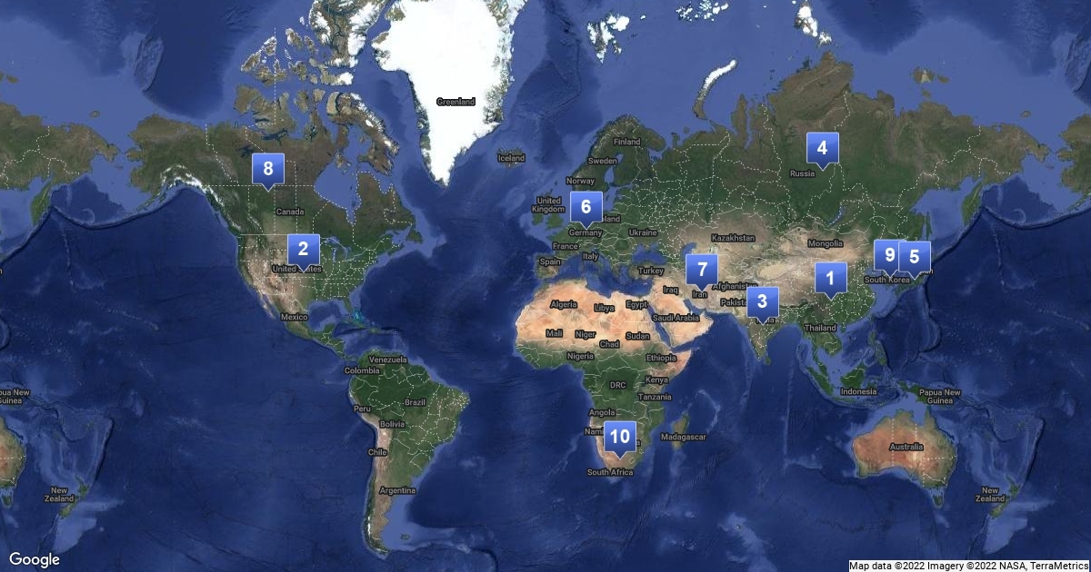 Countries that burn the most fossil fuels : Scribble Maps