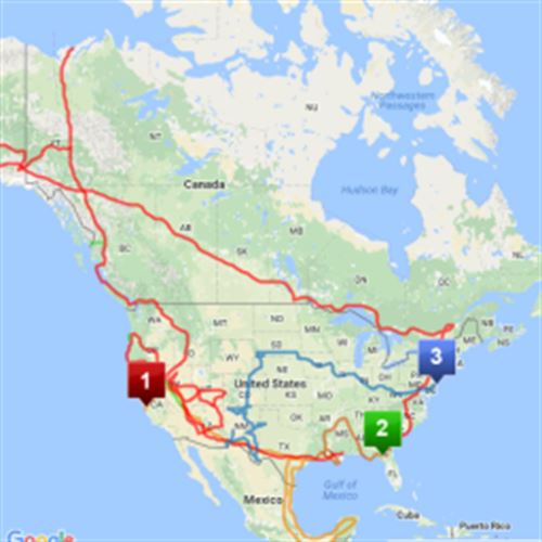 USA RV Travel Routes Scribble Maps
