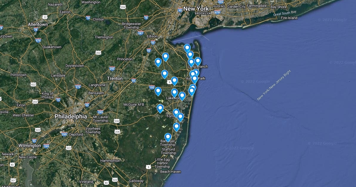 Top 25 NJ locations : Scribble Maps