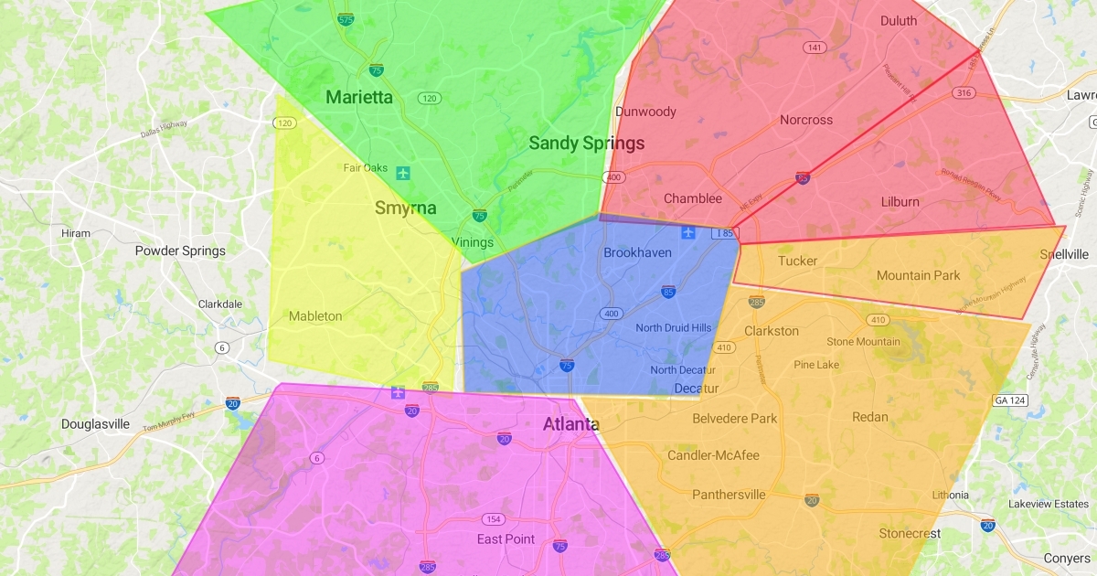Atlanta Zones Scribble Maps 9460
